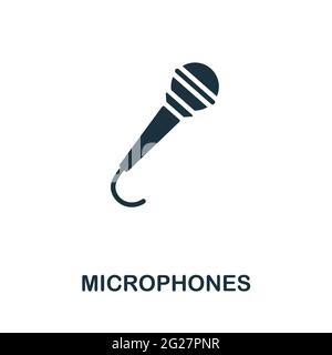 Microphones icon. Monochrome simple element from presentation collection. Creative Microphones icon for web design, templates, infographics and more Stock Vector