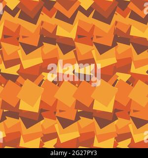Vector  orange  geometric stripes. Abstract repeating pattern of intersecting square Stock Vector