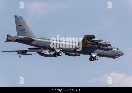 A U.S. Air Force B-52H Stratofortress. Stock Photo