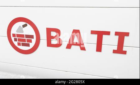 Bordeaux , Aquitaine France - 02 05 2021 : Bati brico leclerc sign logo Super store brand of general commercial French supermarket Stock Photo