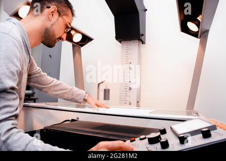 Young engineer working on a project Stock Photo