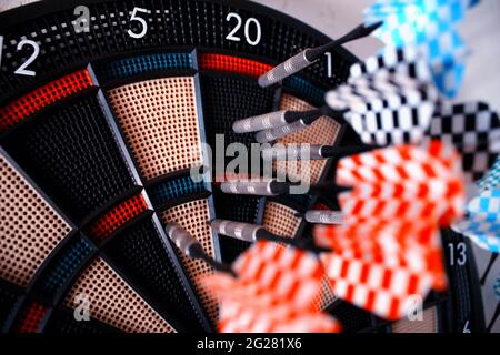The darts isolated with many arrows on Stock Photo