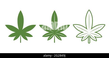 Marijuana Green leaf. Hemp marijuana hemp leaves. Stock Vector