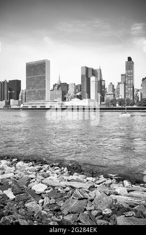 Manhattan skyline seen from the Roosevelt Island, New York City, USA. Stock Photo