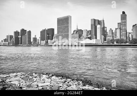 Manhattan skyline seen from the Roosevelt Island, New York City, USA. Stock Photo