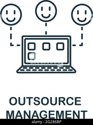 Outsource Management icon from reputation management collection. Simple line element Outsource Management symbol for templates, web design and Stock Vector