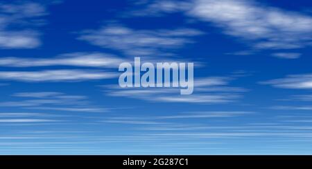 Beautiful white clouds in the blue sky. Cloudscape. Realistic background of light blue sky clouds. 3d rendering Stock Photo