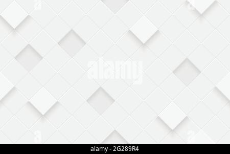 3d seamless cubes pattern. White ceramic tile background. Abstract square diagonal mosaic. Stock Vector