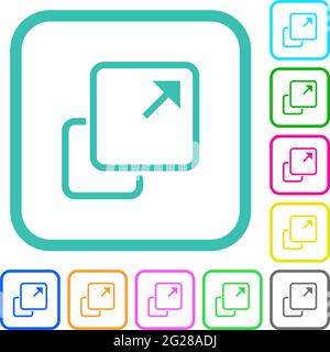 Resize element outline vivid colored flat icons in curved borders on ...