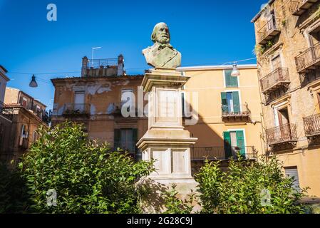 Statue of Giuseppe Garibaldi in the Caltanissetta City Centre, Sicily, Italy, Europe Stock Photo