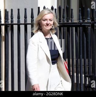 London, England, UK. 9th June, 2021. UK Secretary of State for International Trade LIZ TRUSS is seen at Downing Street. Credit: Tayfun Salci/ZUMA Wire/Alamy Live News Stock Photo