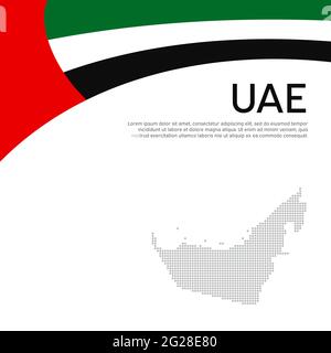UAE waving flag banner. United Arab Emirates patriotic ribbon poster ...