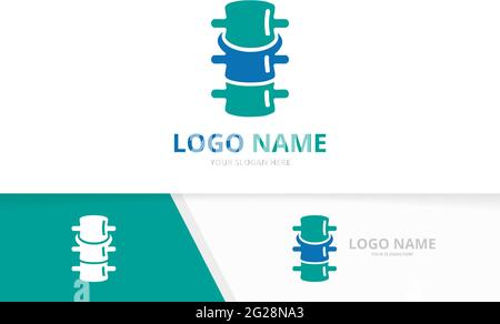 Premium spinal diagnostic center logotype. Spine logo design template. Stock Vector