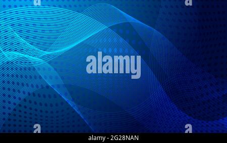 Wavy lines and halftones Stock Vector