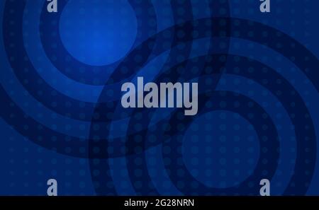 Dark blue modern technology digital background with circles Stock Vector