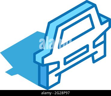 Car isometric icon. Transportation service, car sharing, taxi 3D line style symbol. Stock Vector