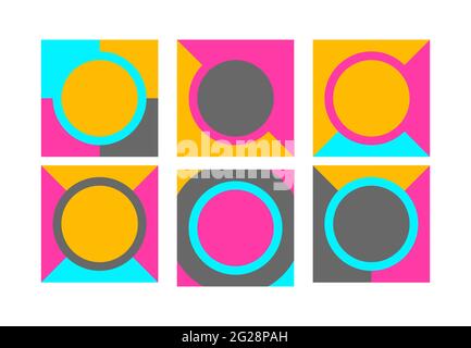 Set of geometric posters with empty space for text Stock Vector