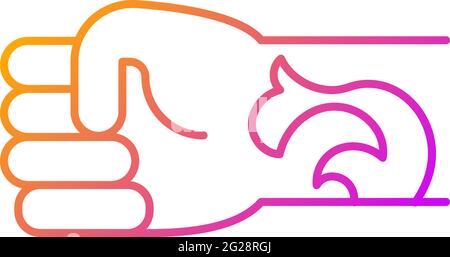 Wrist tattoo gradient linear vector icon Stock Vector