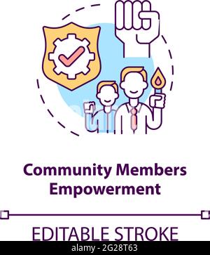 Community members empowerment concept icon Stock Vector
