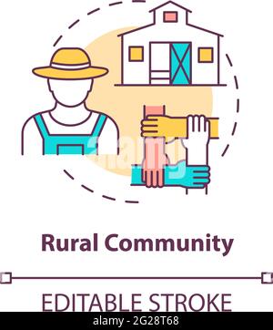 Rural community concept icon Stock Vector