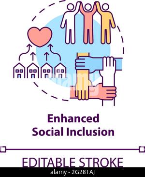 Enhanced social inclusion concept icon Stock Vector