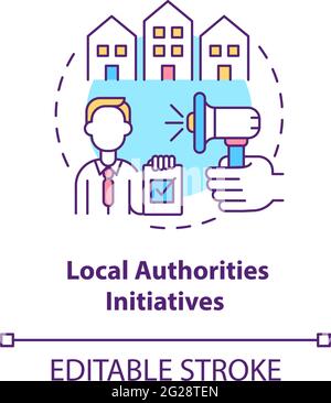 Local authorities initiatives concept icon Stock Vector