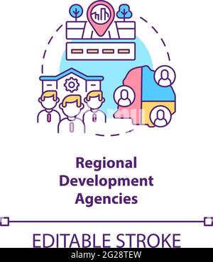 Regional development agencies concept icon Stock Vector