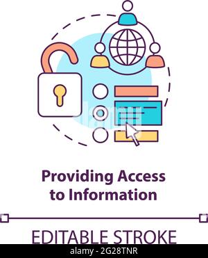 Providing access to information concept icon Stock Vector