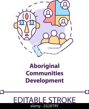 Aboriginal communities development concept icon Stock Vector