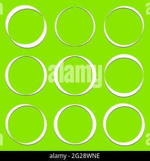 Simple caligraphic circle elements. Circle frame, circle border sets –– Stock vector illustration, Clip-art graphics Stock Vector
