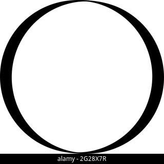 Simple caligraphic circle, oval, ellipse elements. Circle frame, circle border sets – Stock vector illustration, Clip-art graphics Stock Vector