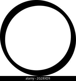 Simple caligraphic circle, oval, ellipse elements. Circle frame, circle border sets – Stock vector illustration, Clip-art graphics Stock Vector
