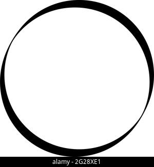 Simple caligraphic circle, oval, ellipse elements. Circle frame, circle border sets – Stock vector illustration, Clip-art graphics Stock Vector