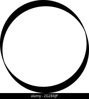 Simple caligraphic circle, oval, ellipse elements. Circle frame, circle border sets – Stock vector illustration, Clip-art graphics Stock Vector