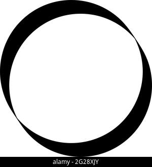 Simple caligraphic circle, oval, ellipse elements. Circle frame, circle border sets – Stock vector illustration, Clip-art graphics Stock Vector