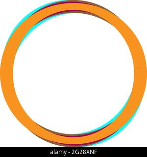 Simple caligraphic circle, oval, ellipse elements. Circle frame, circle border sets – Stock vector illustration, Clip-art graphics Stock Vector