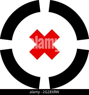 Crosshair, target mark, reticle, reticule sight icon, symbol, sign ...