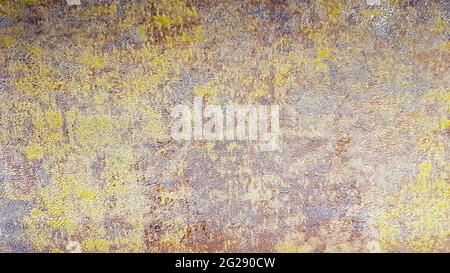 Brown, gray and gold dirty concrete wall plaster texture. Decorative paint for walls or grunge style background. Decorative plaster. Stock Photo