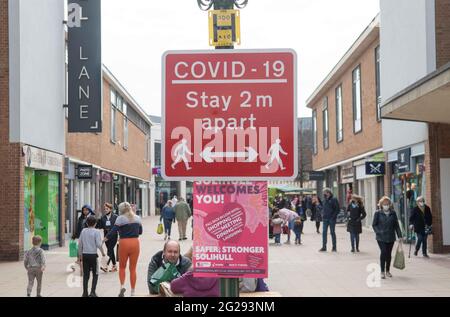 Mell Square, Solihull, Wednesday 14th April 2021. Stock Photo