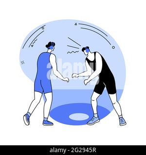 Wrestling abstract concept vector illustration. Stock Vector