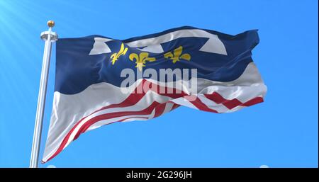 Flag of department of Eure-et-Loir, France. 3d rendering Stock Photo