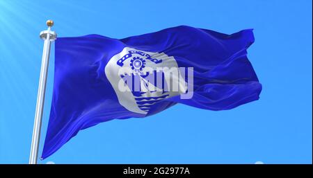 Flag of the city of Bat Yam in Israel - 3d rendering Stock Photo