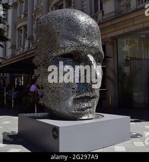 London, United Kingdom. 9th June 2021. The sculpture 'Meditation 626' by Seo Young-Deok in Bond Street, part of the Mayfair Sculpture Trail 2021. (Credit: Vuk Valcic / Alamy Live News). Stock Photo