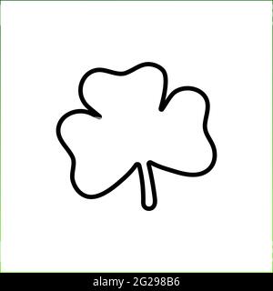 Outline clover isolated on white background. Vector plant icon with 3 leaves. Symbol of good luck, success, money, St. Patricks Day. Illustration for Stock Vector