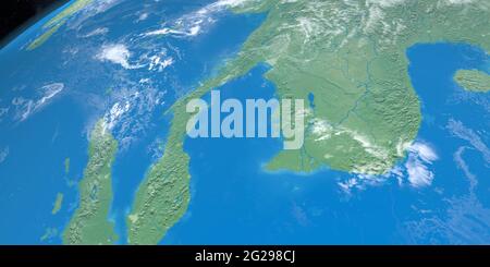 Gulf of Thailand in planet earth, aerial view from outer space Stock Photo