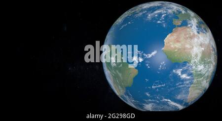 Atlantic ocean sea in planet earth, view from outer space Stock Photo