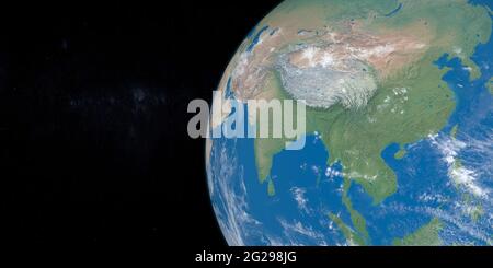 China area in planet Earth, view from outer space Stock Photo