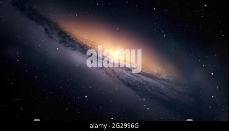 Toward a new galaxy in the outer space Stock Photo