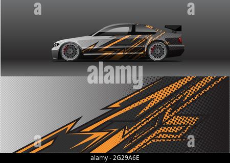 Abstract Race car wrap sticker design and sports background for daily use racing livery or car vinyl stickers Stock Vector