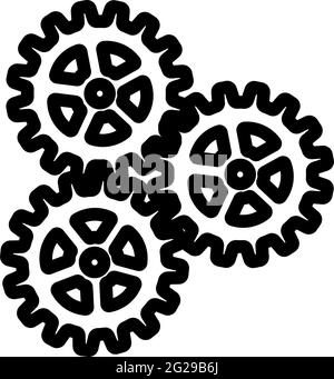 Gear Icon. Bold outline design with editable stroke width. Vector Illustration. Stock Vector